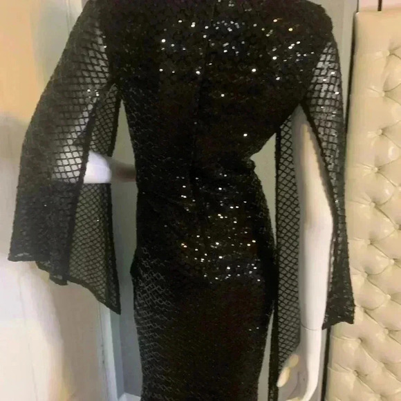 Miss ORD Plus Mermaid Black Sequin Evening Dress Size Large - Picture 5 of 12